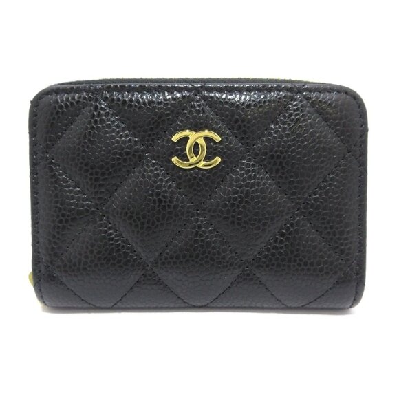 CHANEL Classic Zip Coin Purse/Matelasse Black Calfskin Coin Case 866-071125 - Picture 1 of 10
